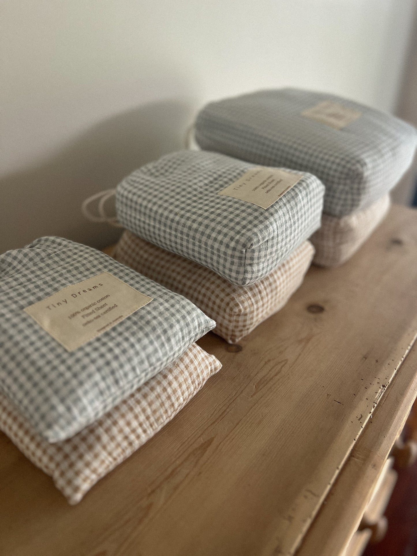 Organic Cotton Baby Gingham Fitted Cot Sheet