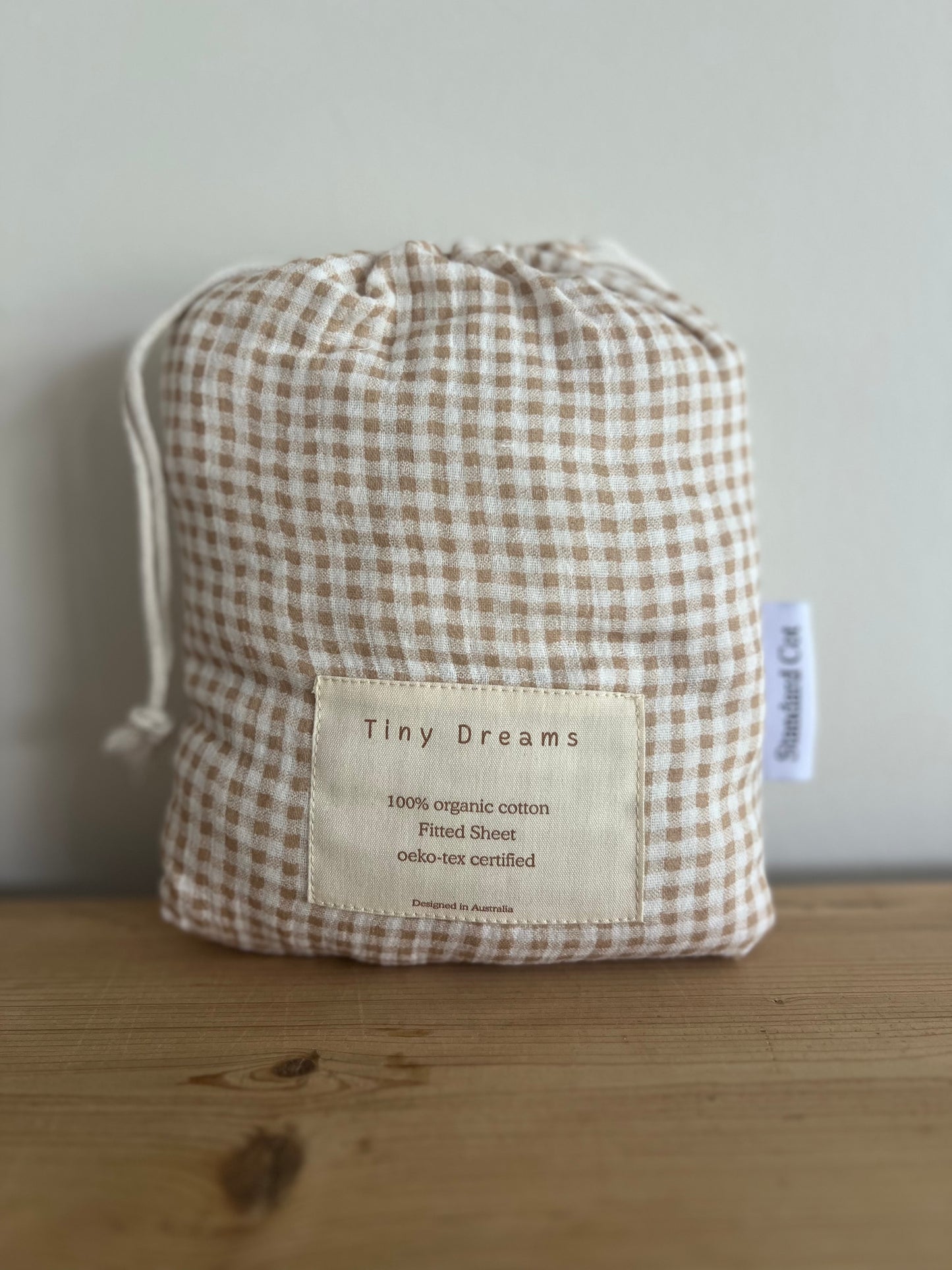 Organic Cotton Baby Gingham Fitted Cot Sheet