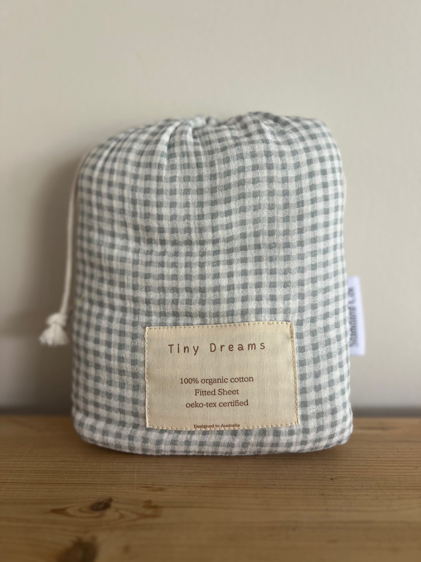 Organic Cotton Baby Gingham Fitted Cot Sheet