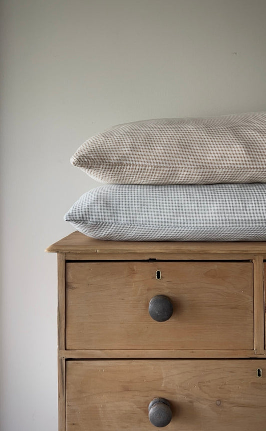 Organic Cotton Pillowcase Baby Gingham Blue