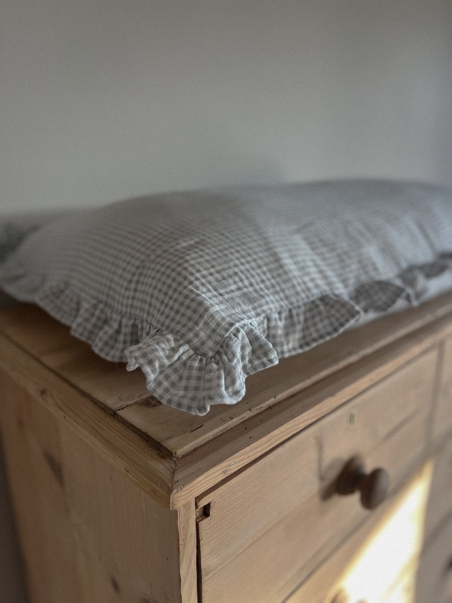 Organic Cotton Pillowcase Baby Gingham Blue